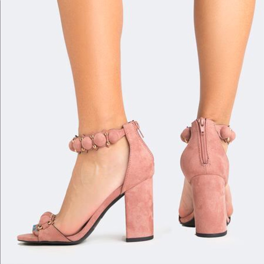 Mauve Blush Studded Embellished Platform Sandal - Picture 5 of 8